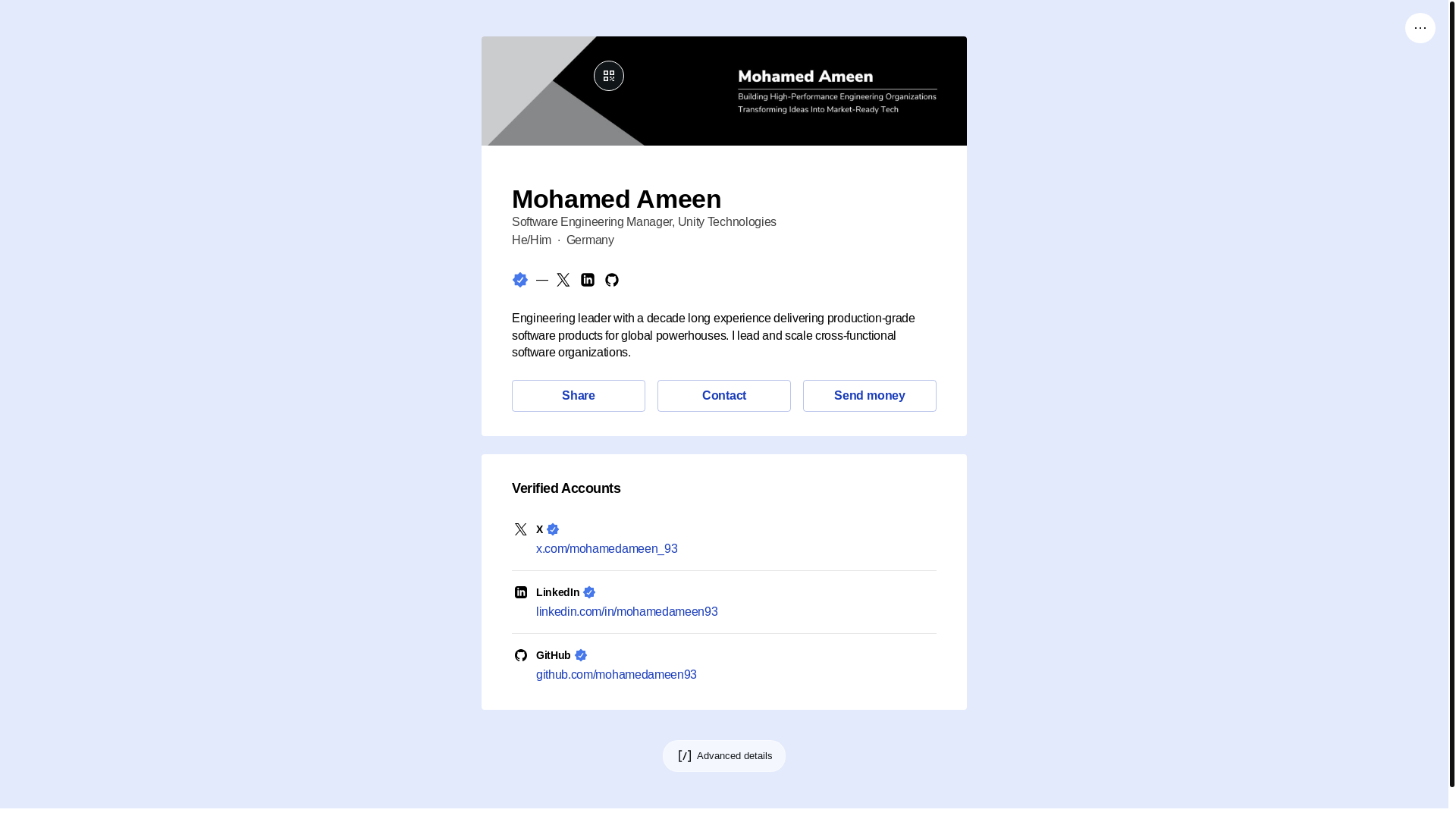 website screenshot of https://mohamedameen.bio/