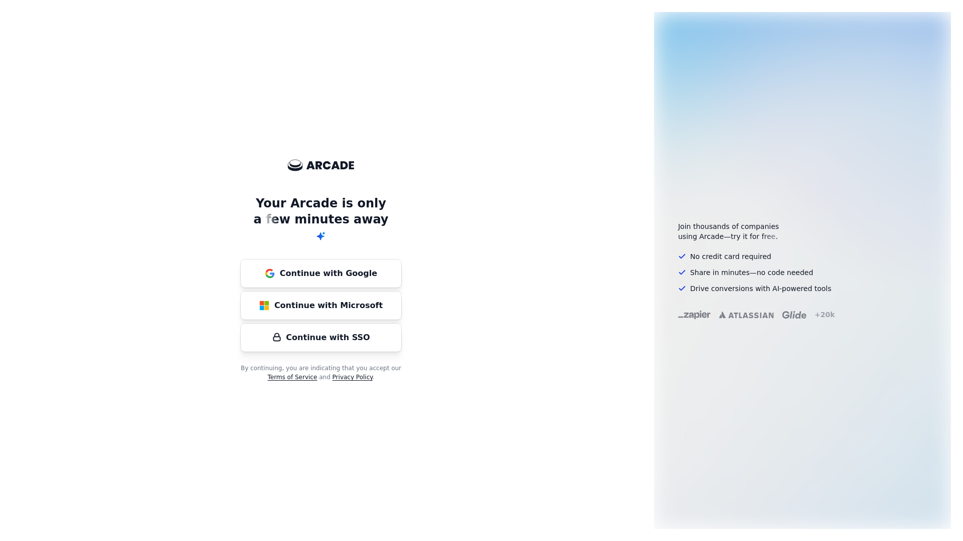 website screenshot of https://demo.arcade.software/