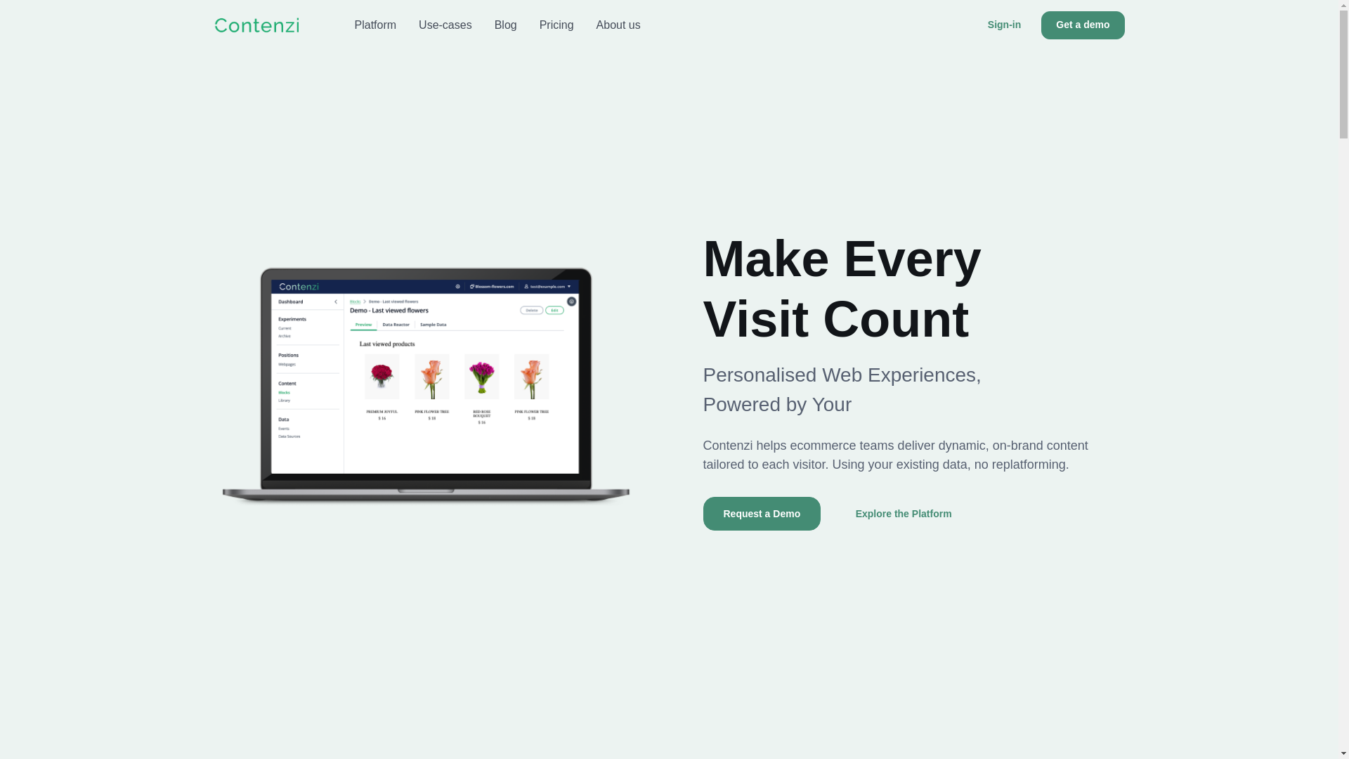 website screenshot of https://getcontenzi.com/