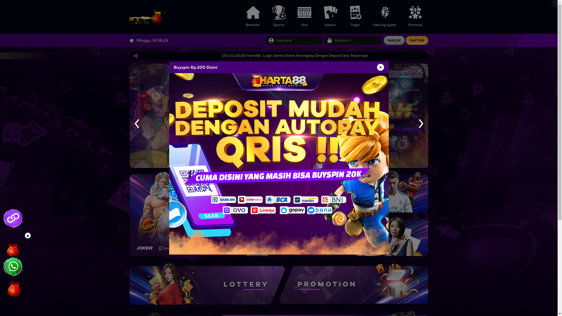 website screenshot of https://harta88plus.com/