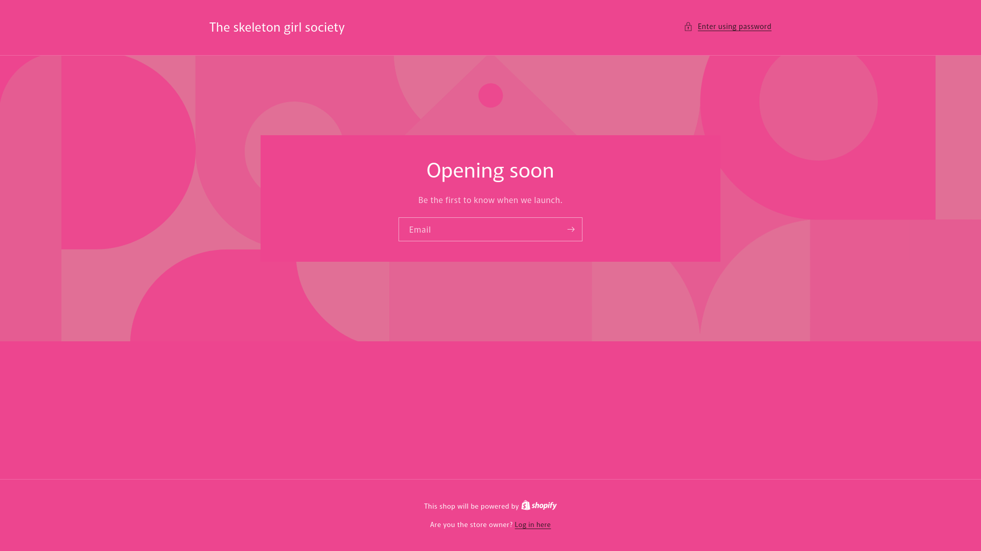 website screenshot of https://theskeletongirlsociety.store/