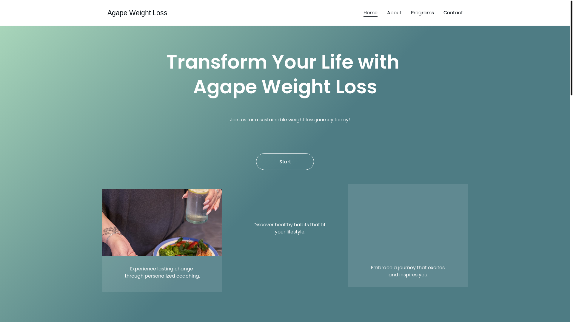 website screenshot of https://agapeweightlossnationwide.com/