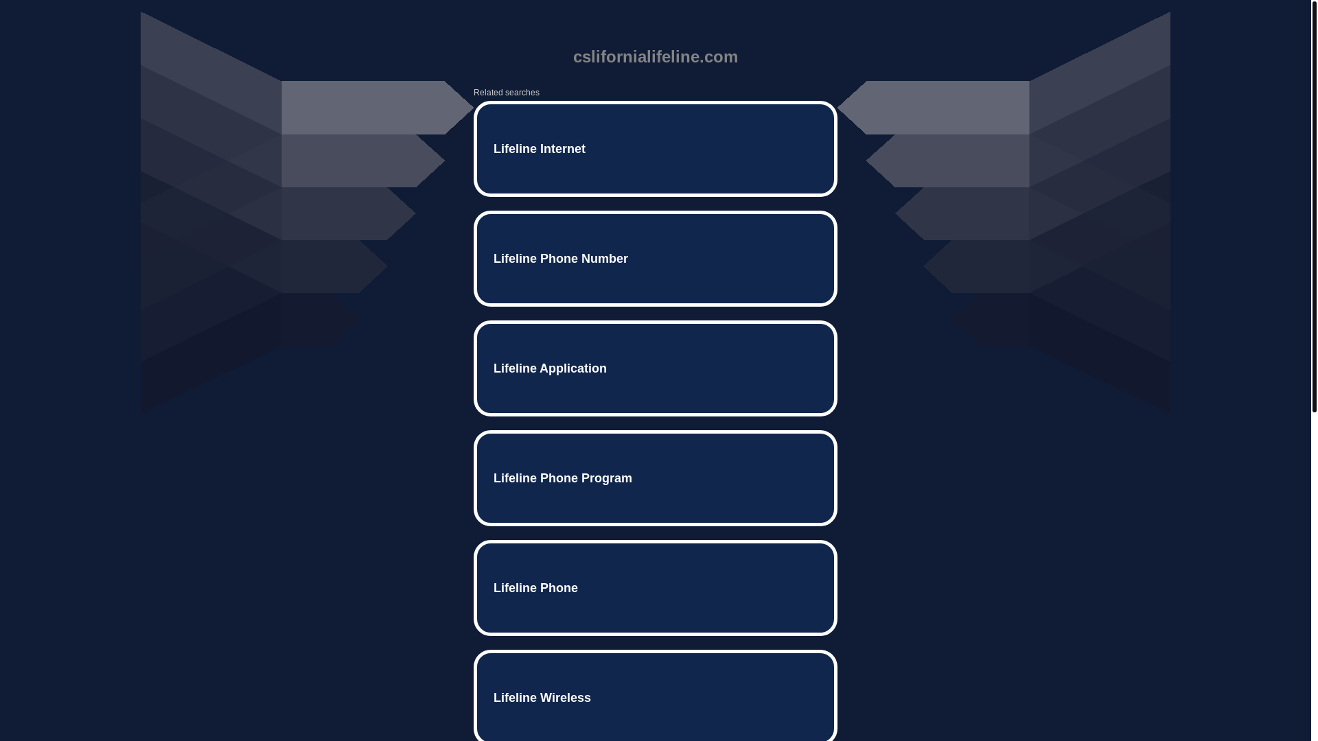 website screenshot of https://backup.cslifornialifeline.com/