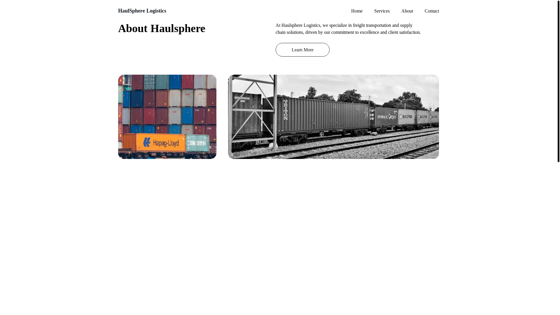 website screenshot of https://haulspherelogistics.com/
