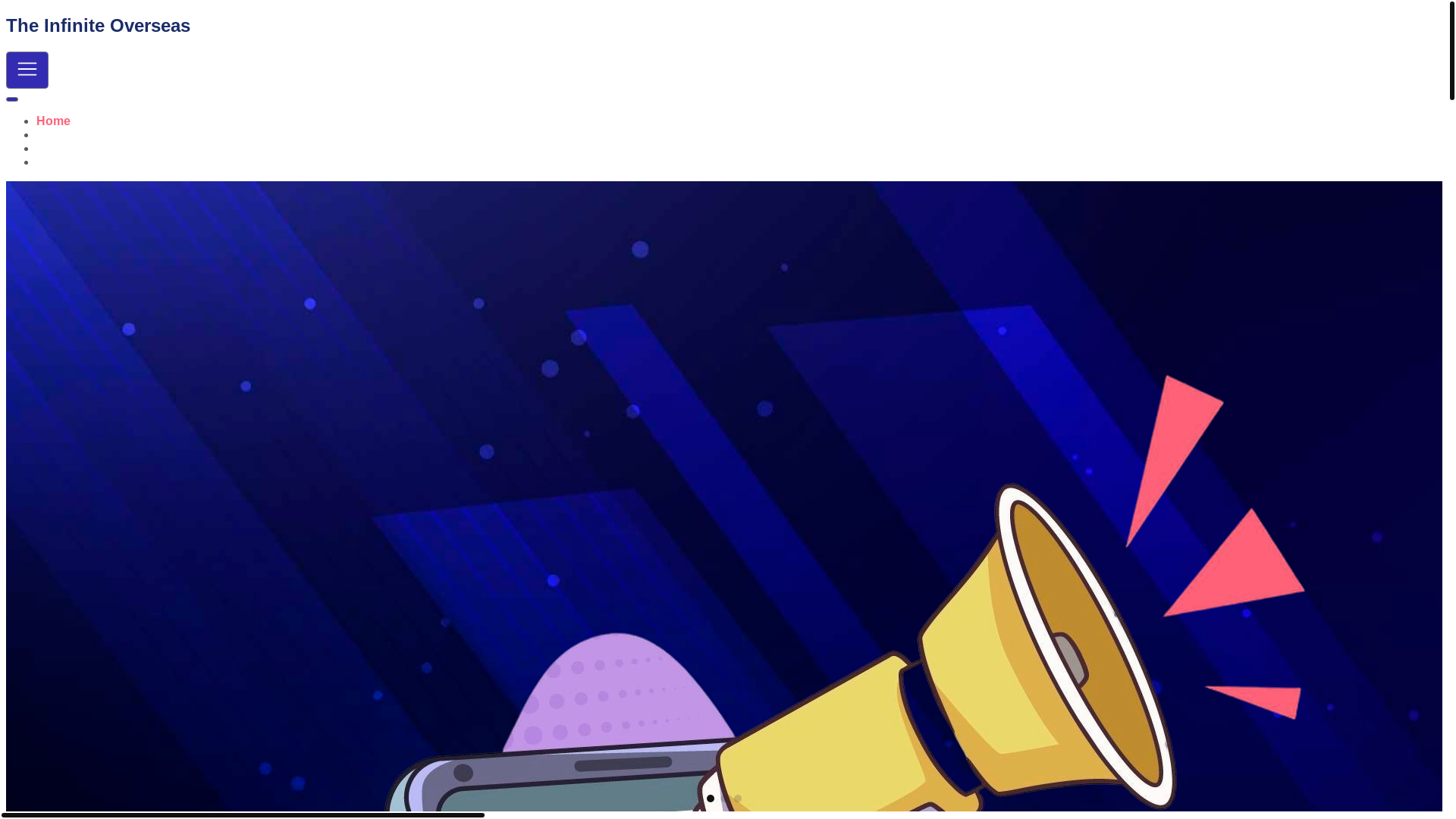 website screenshot of https://theinfiniteoverseas.com/