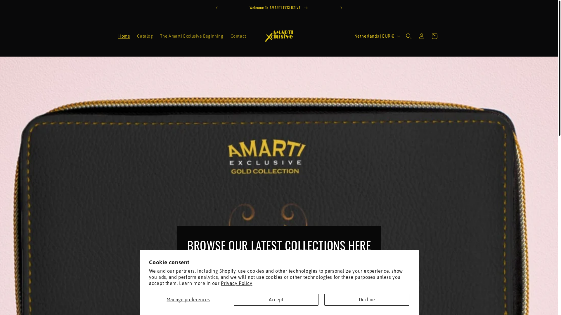 website screenshot of https://theamartiexclusive.com/