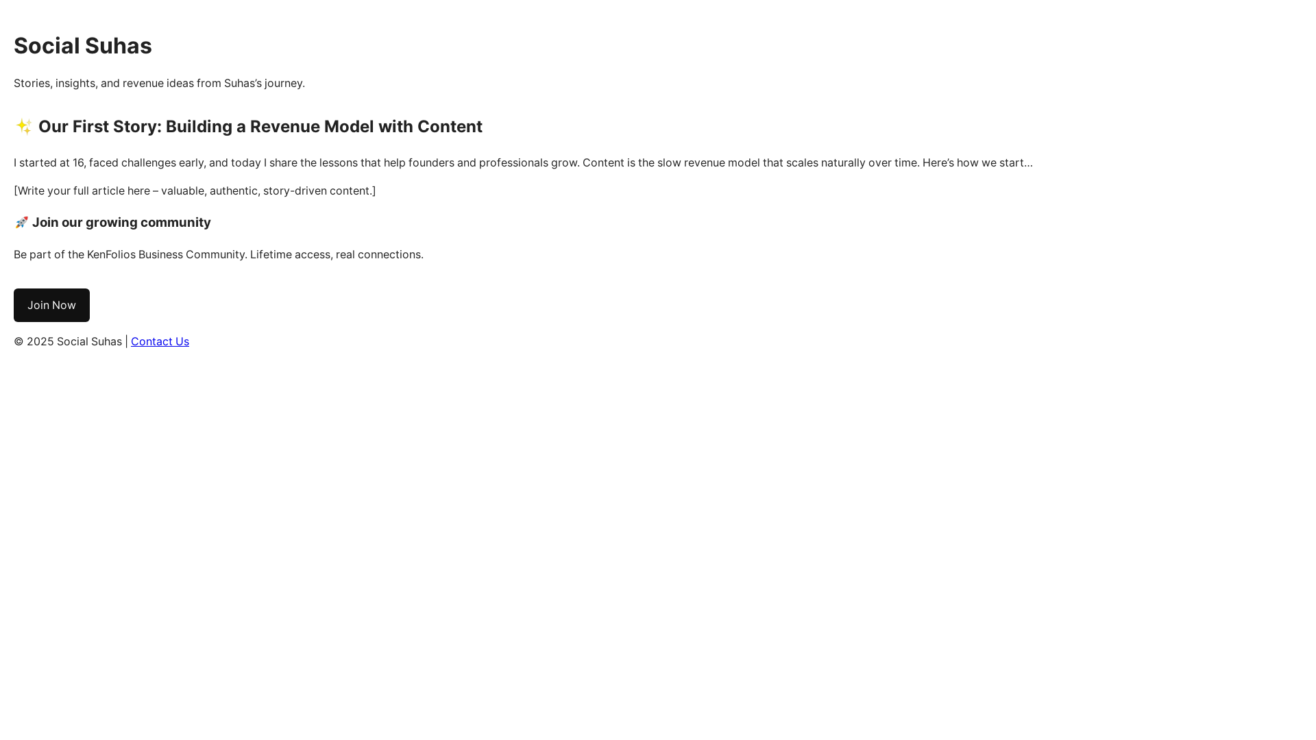 website screenshot of https://socialsuhas.pages.dev/