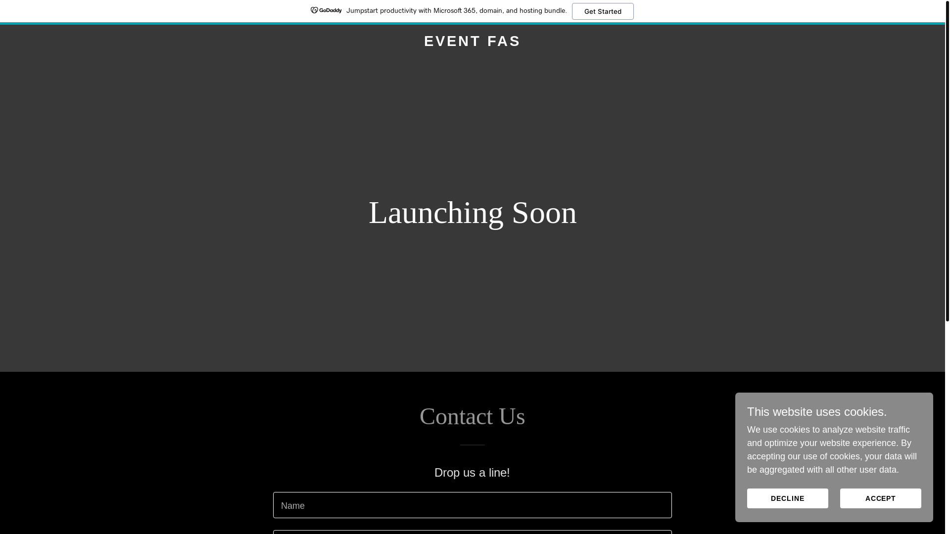 website screenshot of https://eventfas.com/