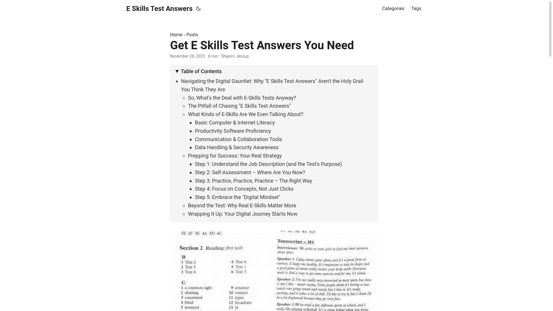website screenshot of https://eskillstestanswers.pages.dev/