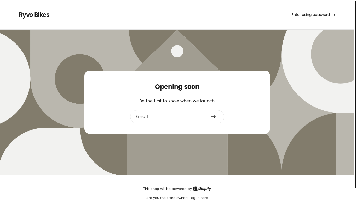 website screenshot of https://ryvoebikes.com/