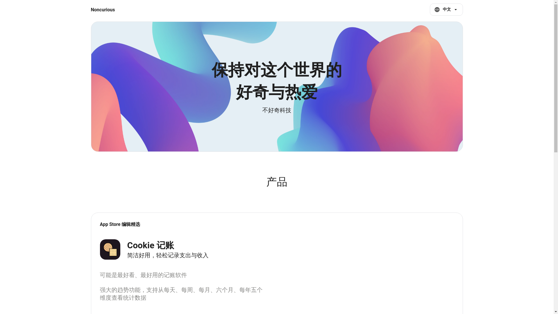 website screenshot of https://noncurious.com