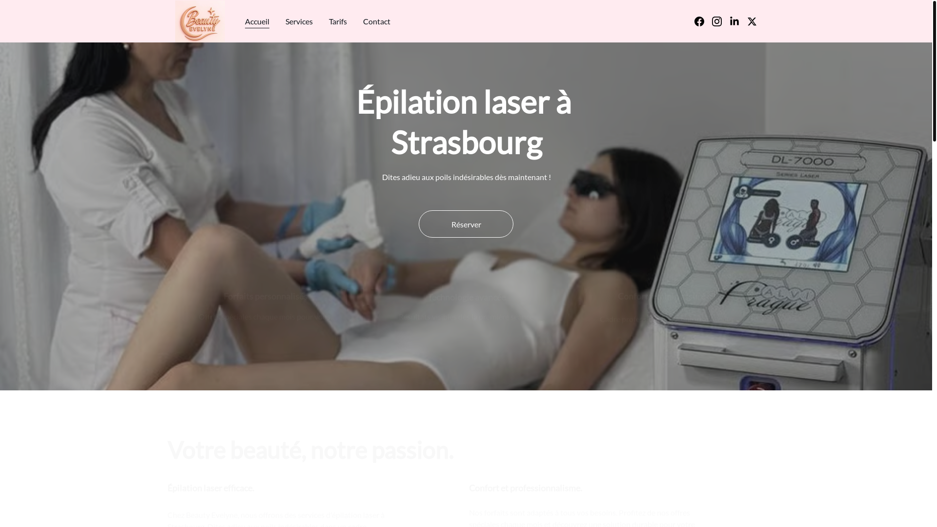 website screenshot of https://beautyevelyne.fr/