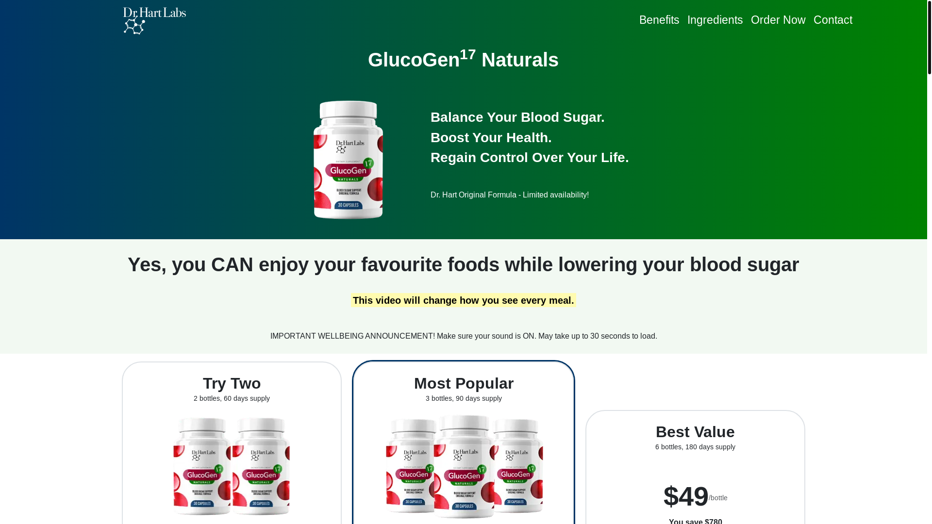 website screenshot of https://glucogen17.com/