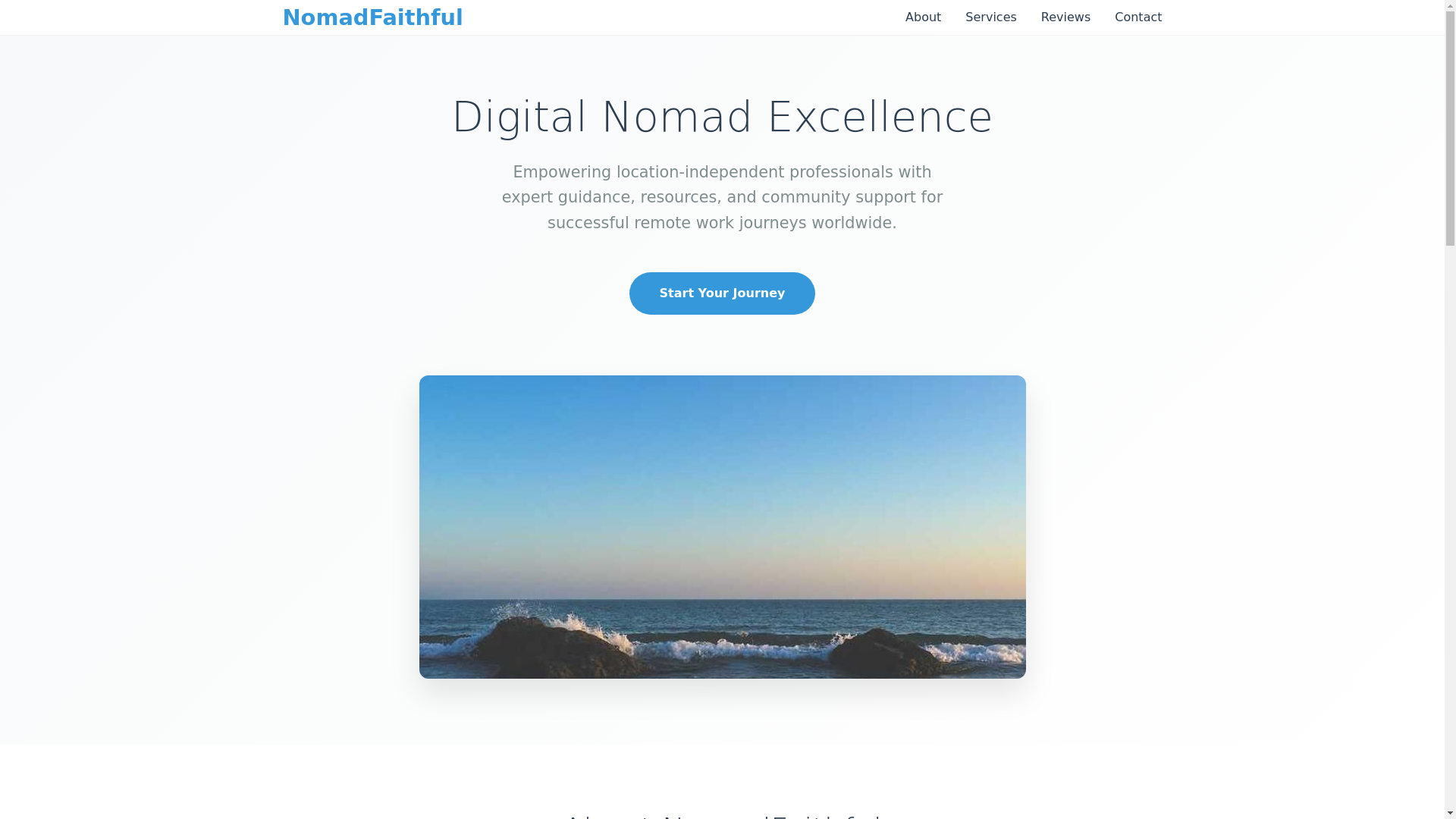 website screenshot of https://nomadfaithful.click/