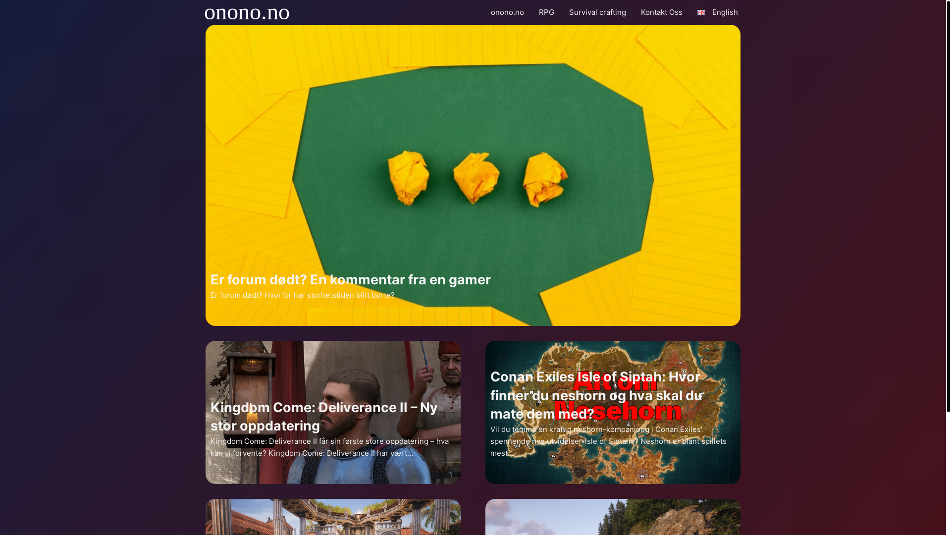 website screenshot of https://onono.no/