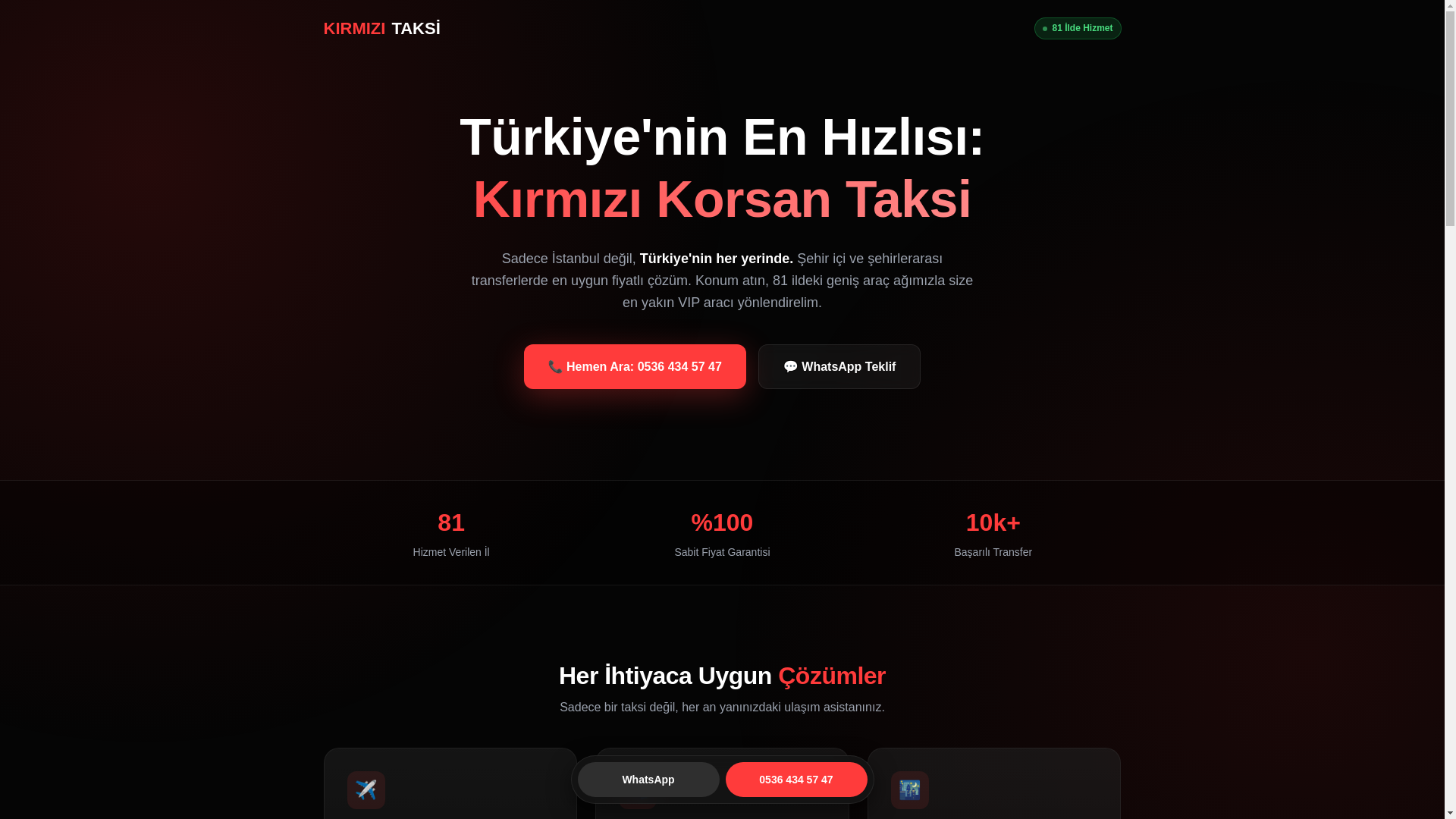 website screenshot of https://kirmizitaksi.com.tr/