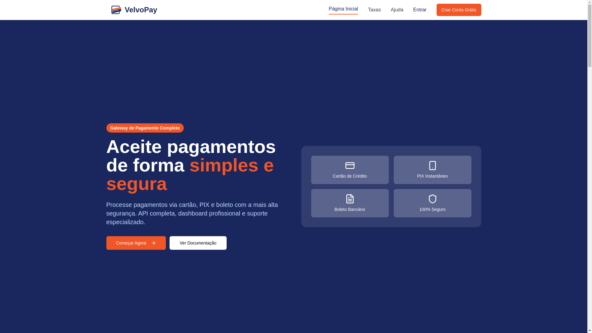 website screenshot of https://velvopay.com/