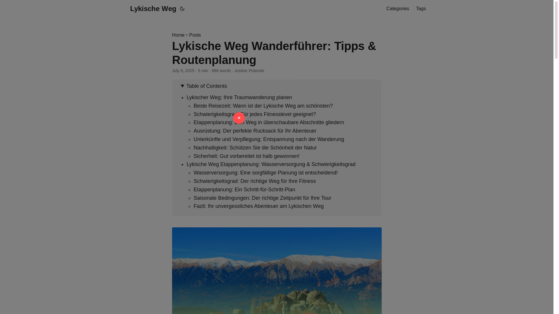 website screenshot of https://lykische-weg.pages.dev/