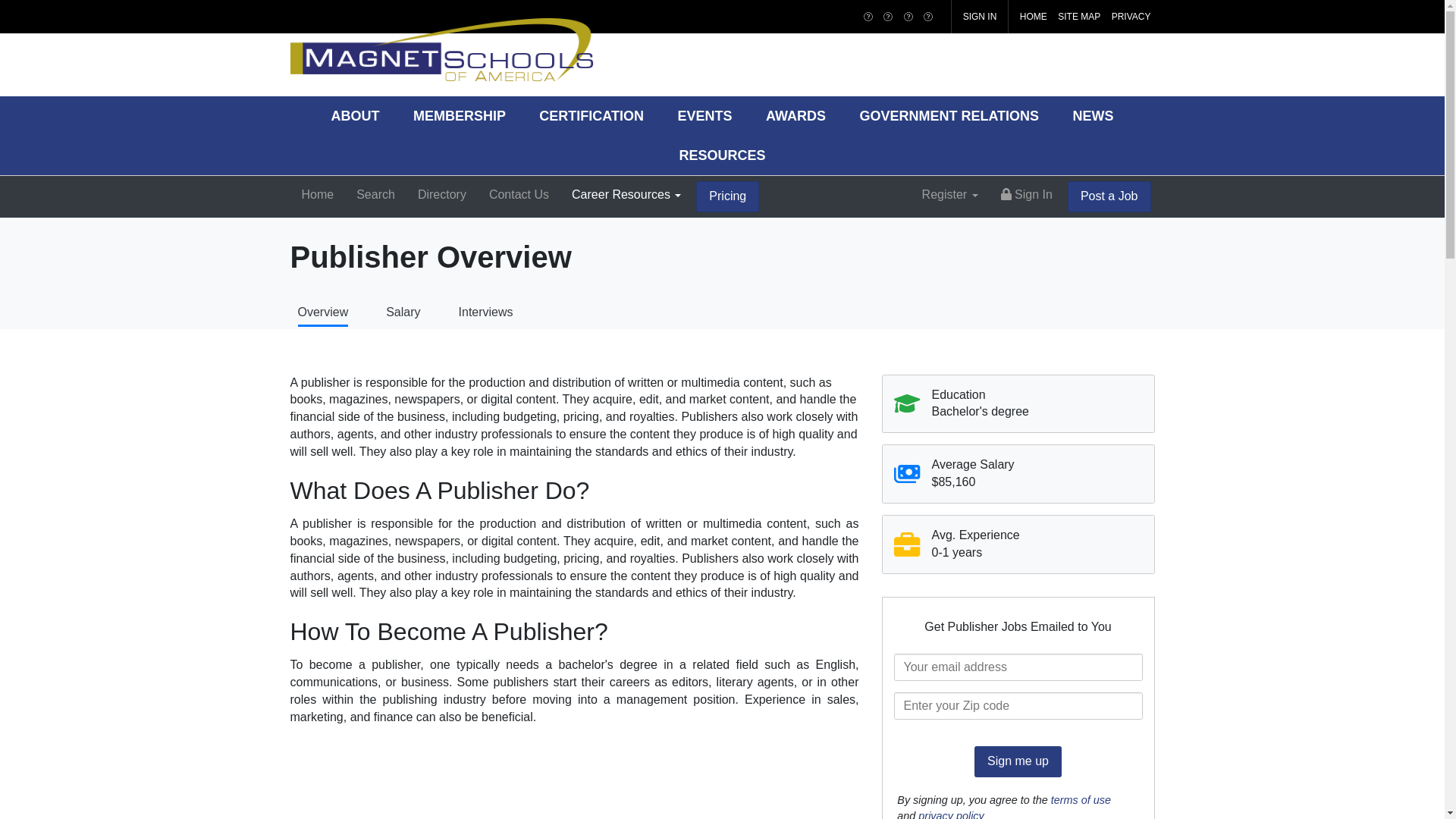 website screenshot of https://jobs.magnet.edu/career/publisher-2