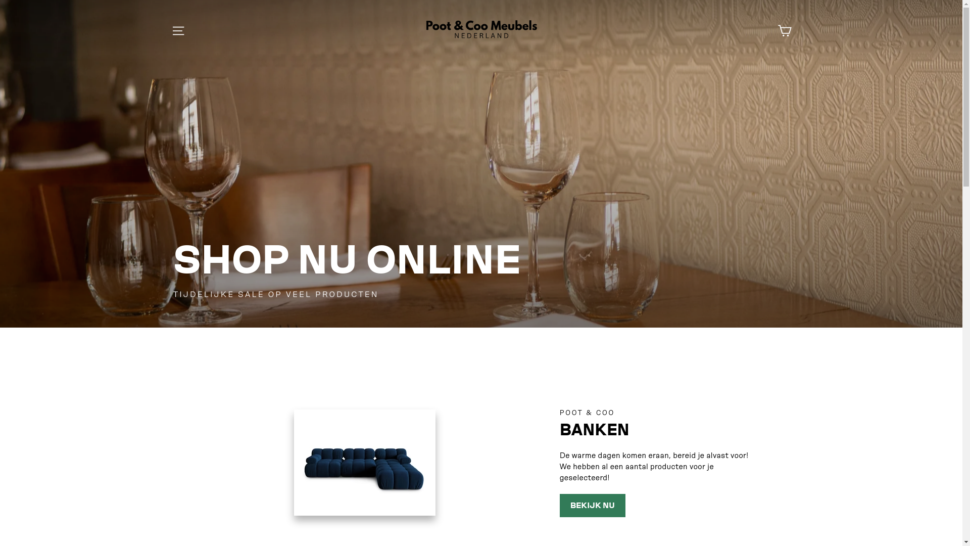 website screenshot of https://pootencoo-meubels.com/