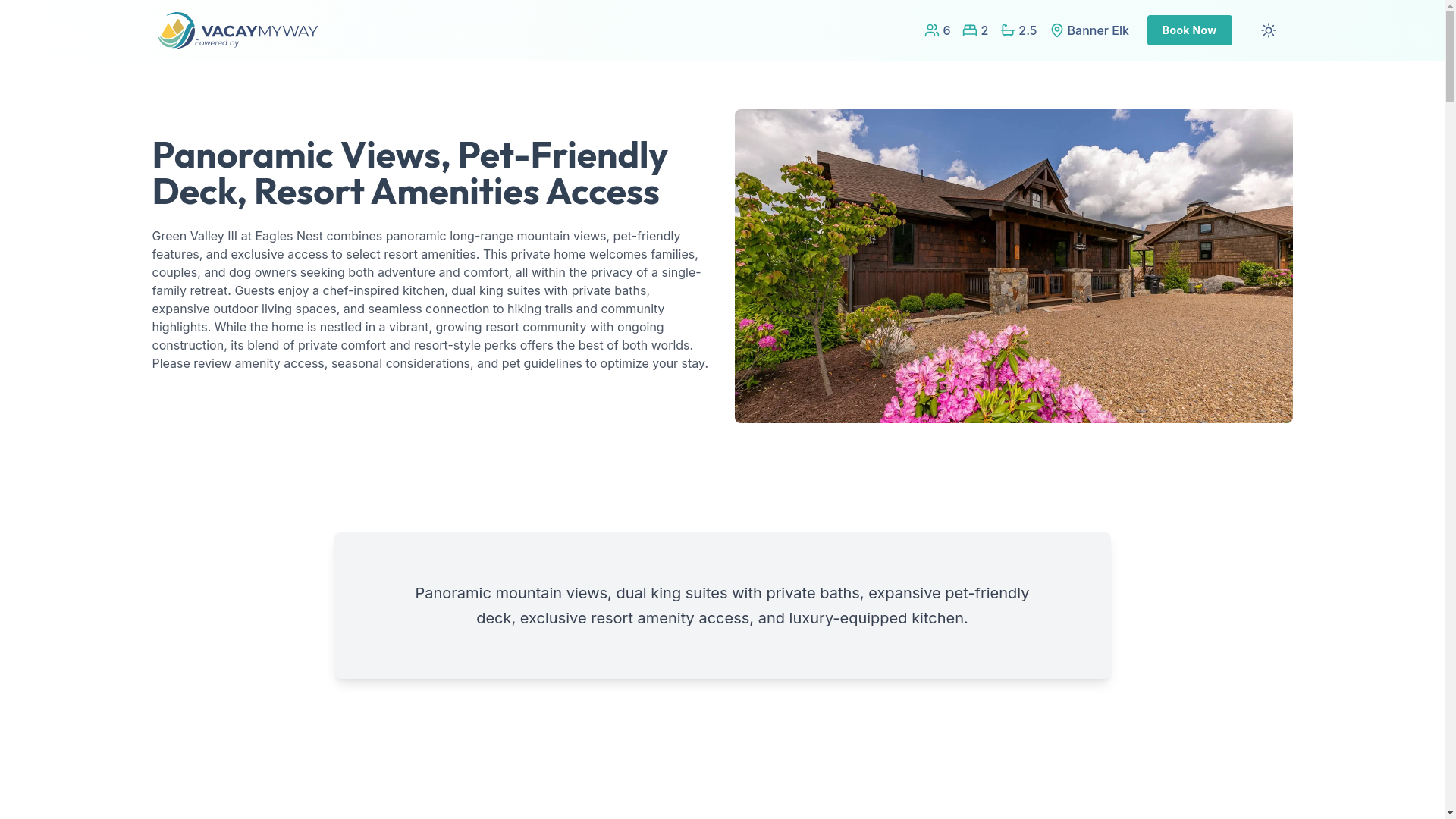 website screenshot of https://eaglesnestview.house/