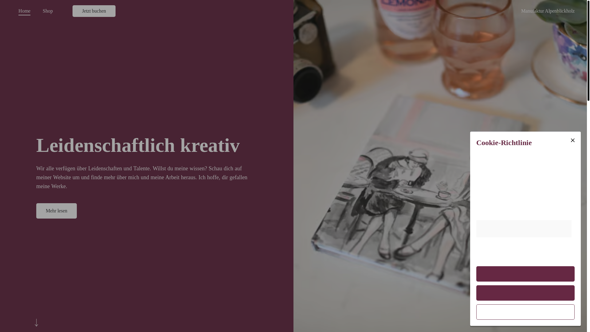 website screenshot of https://alpenblick.shop/