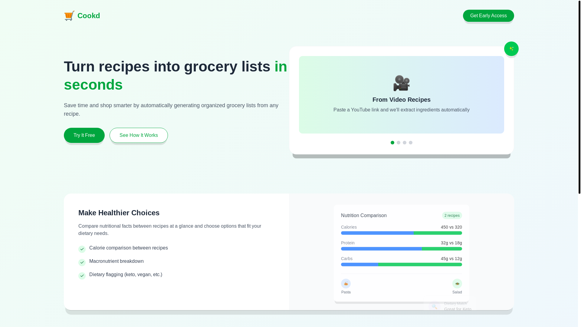 website screenshot of https://getcookd.app/