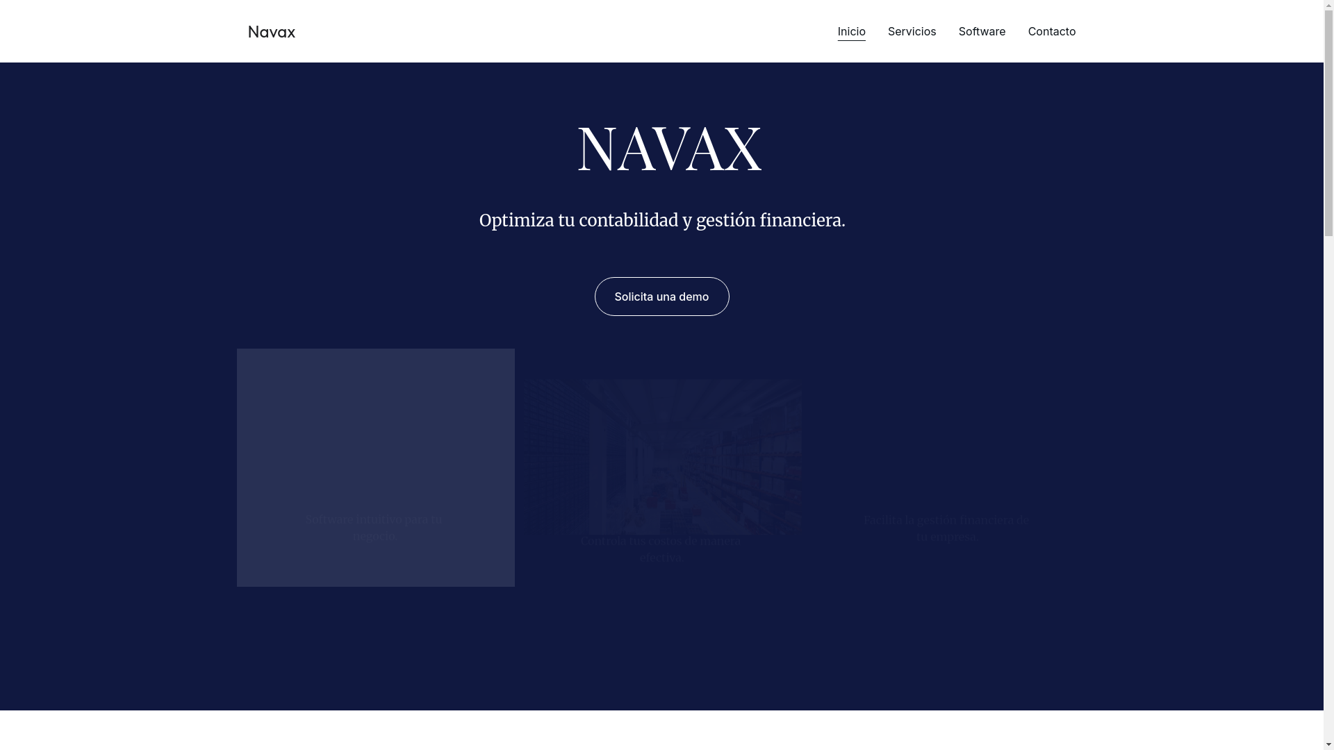 website screenshot of https://navaxsolutions.com/