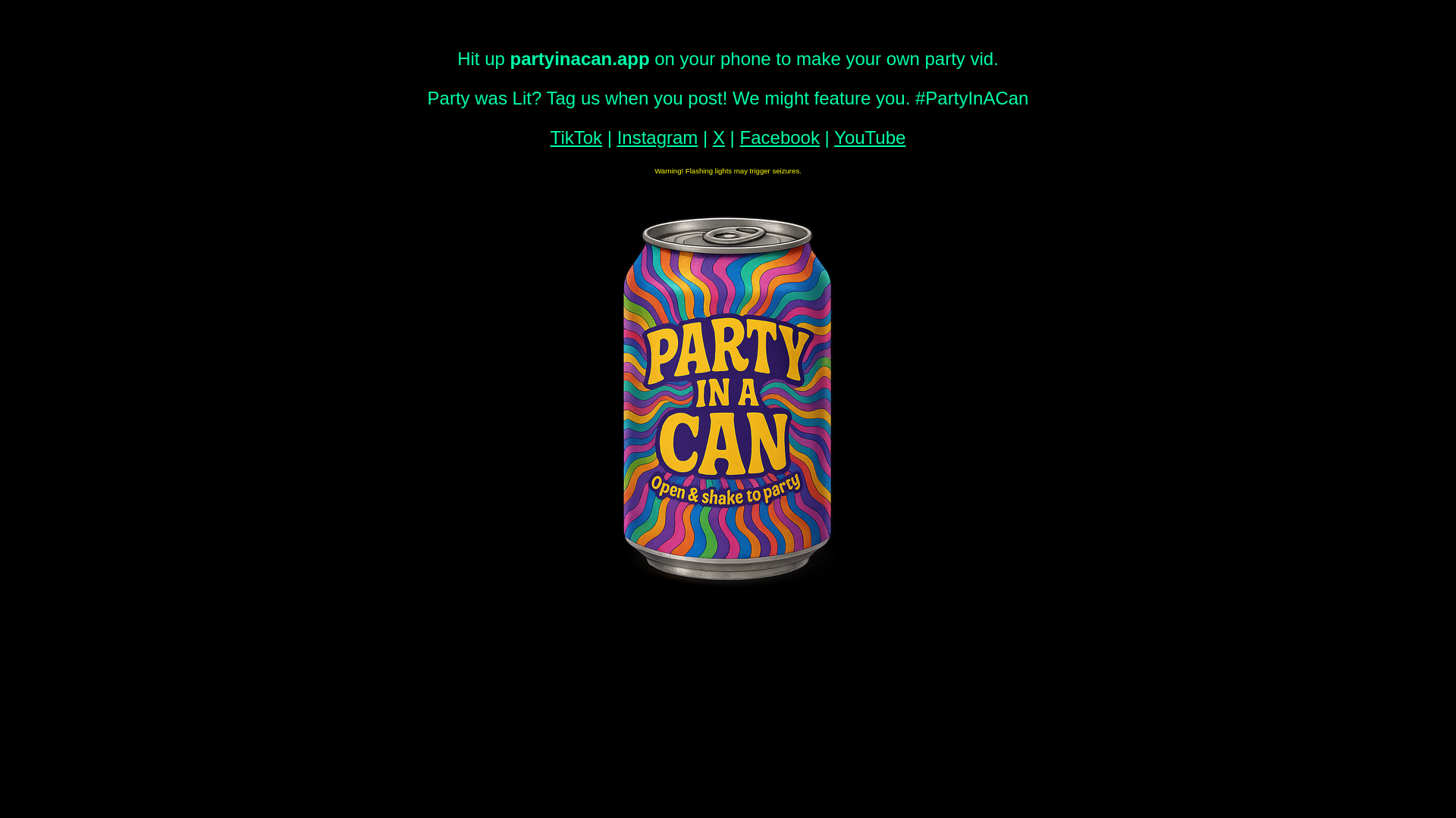 website screenshot of https://partyinacan.pages.dev/