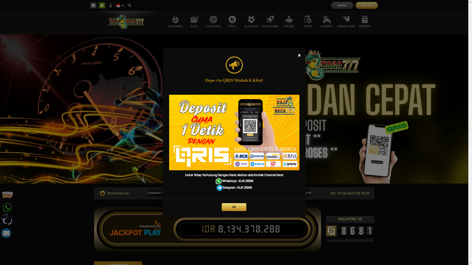 website screenshot of https://rajanaga777pod.site/