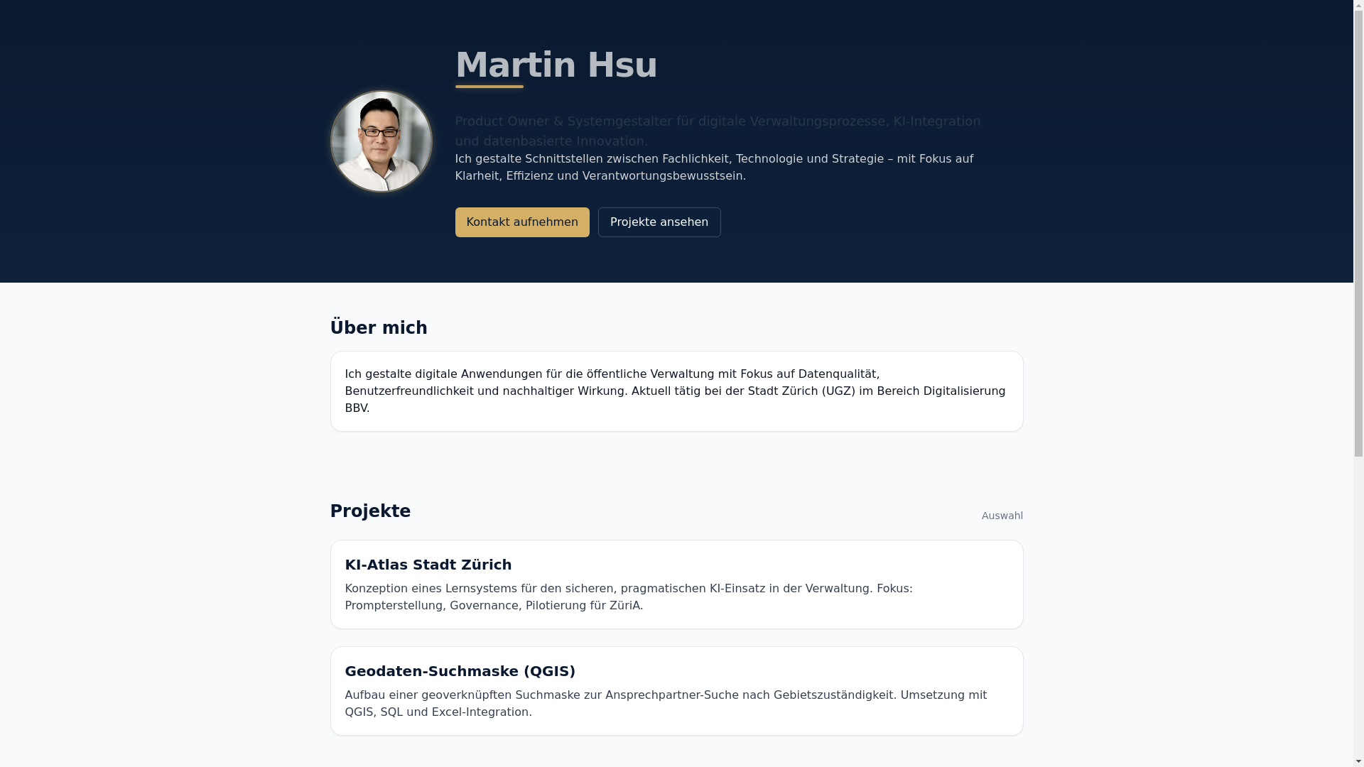 website screenshot of https://martinhsu.digital/