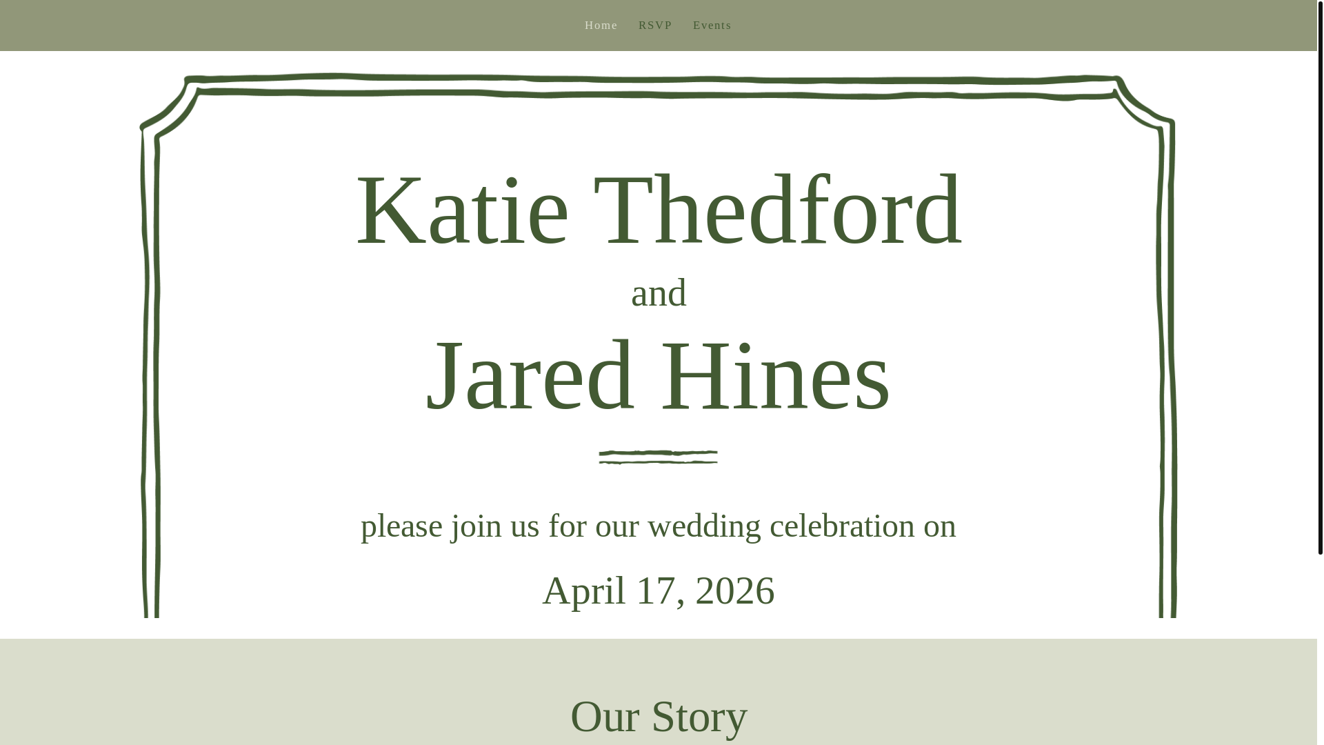 website screenshot of https://katieandjaredinfred.com/
