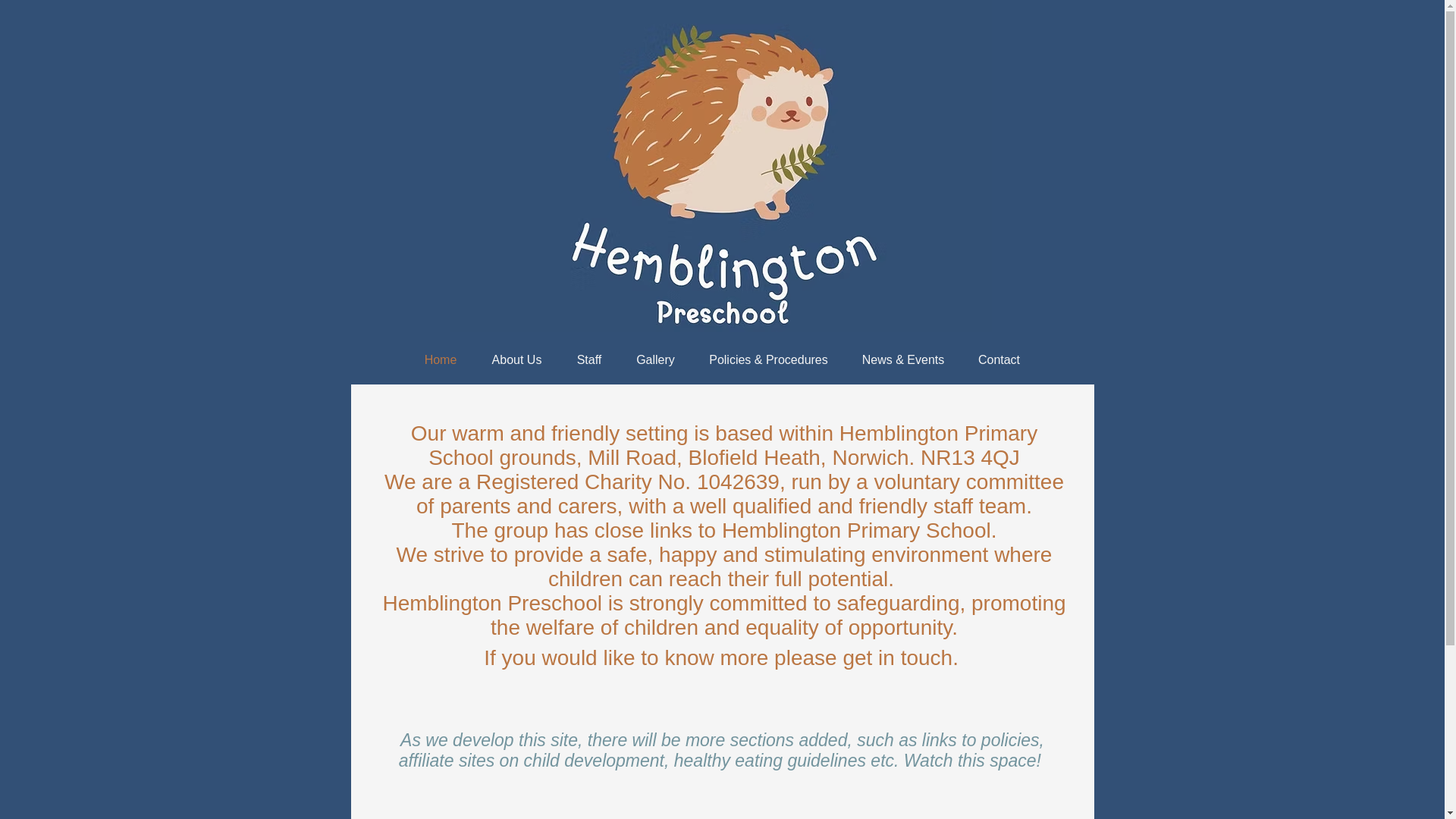 website screenshot of https://hemblingtonpreschool.co.uk/
