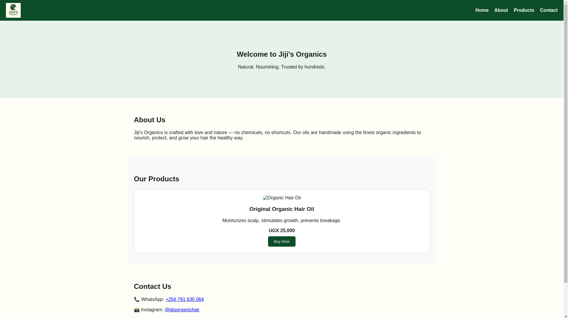 website screenshot of https://jijisorganic.site/