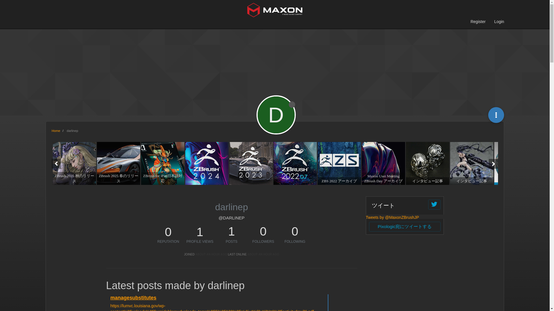 website screenshot of https://zbrushcentral.jp/user/darlinep