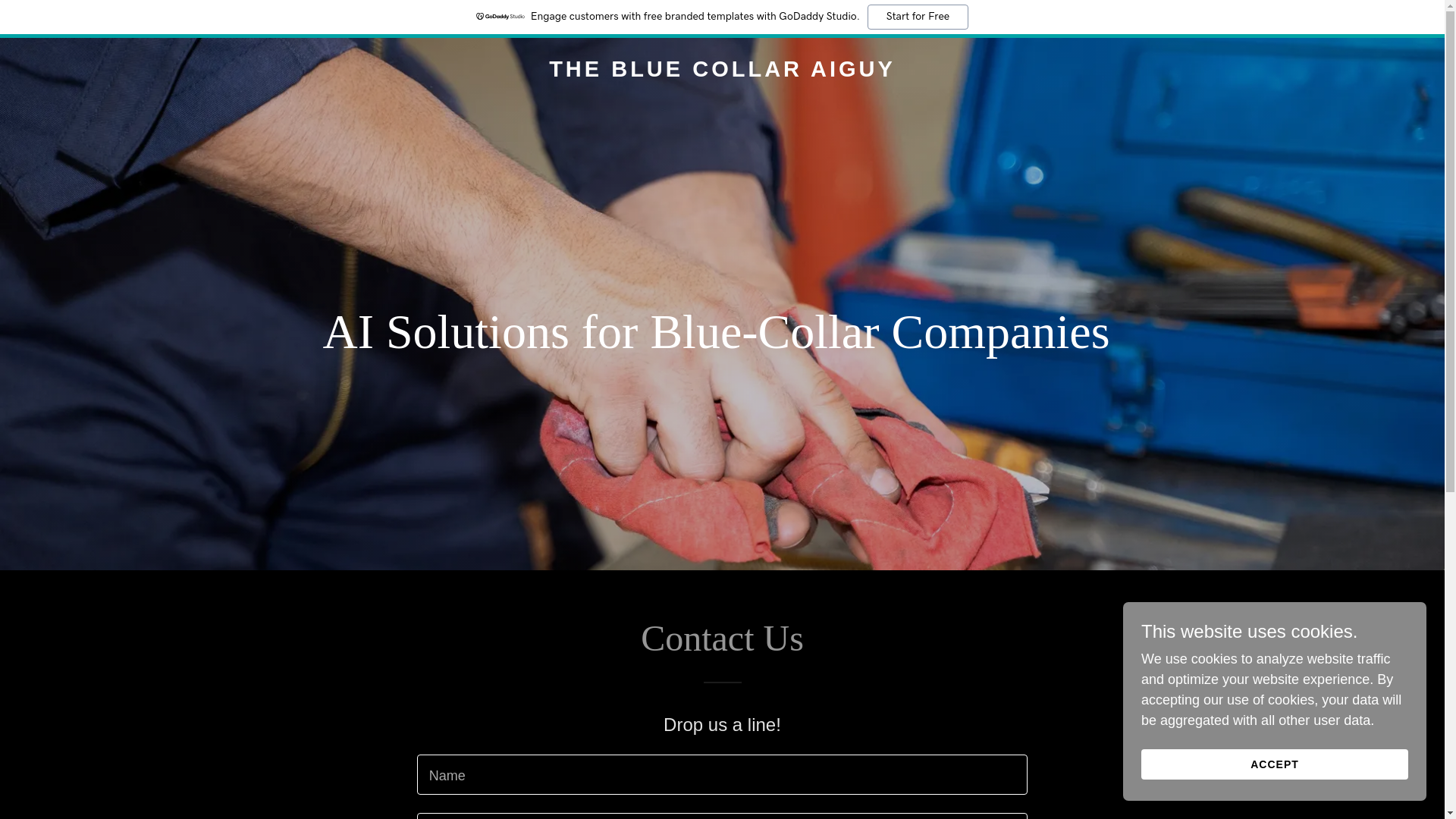 website screenshot of https://thebluecollaraiguy.com/