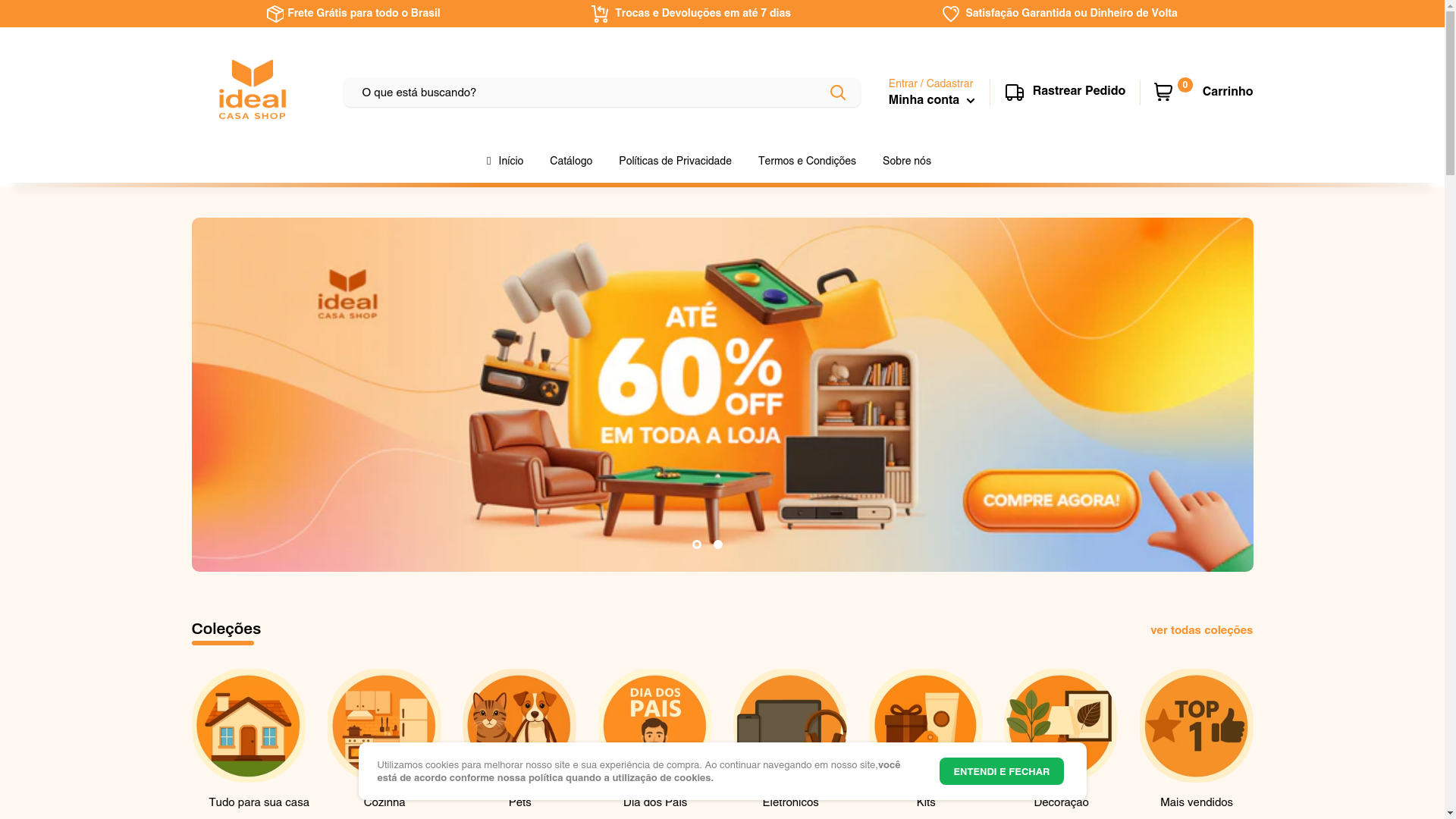 website screenshot of https://idealcasashop.com/