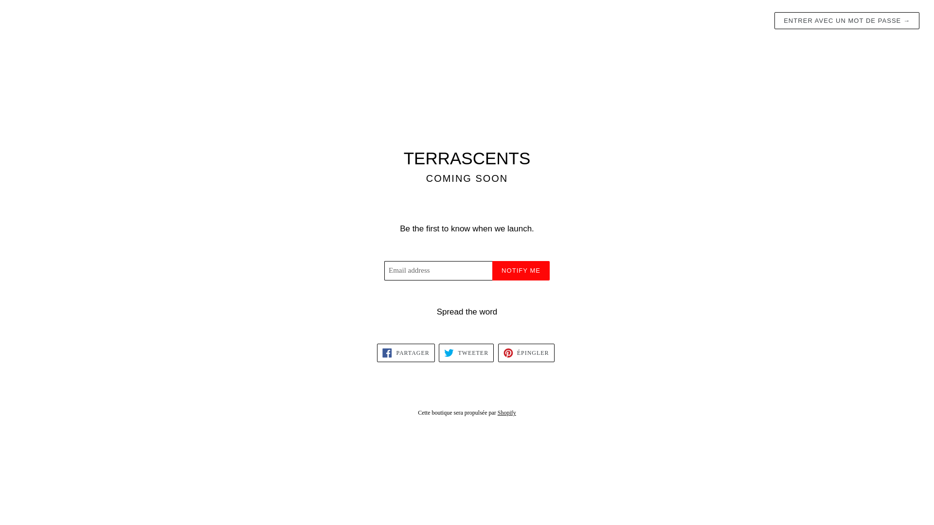 website screenshot of https://terrascents.shop/