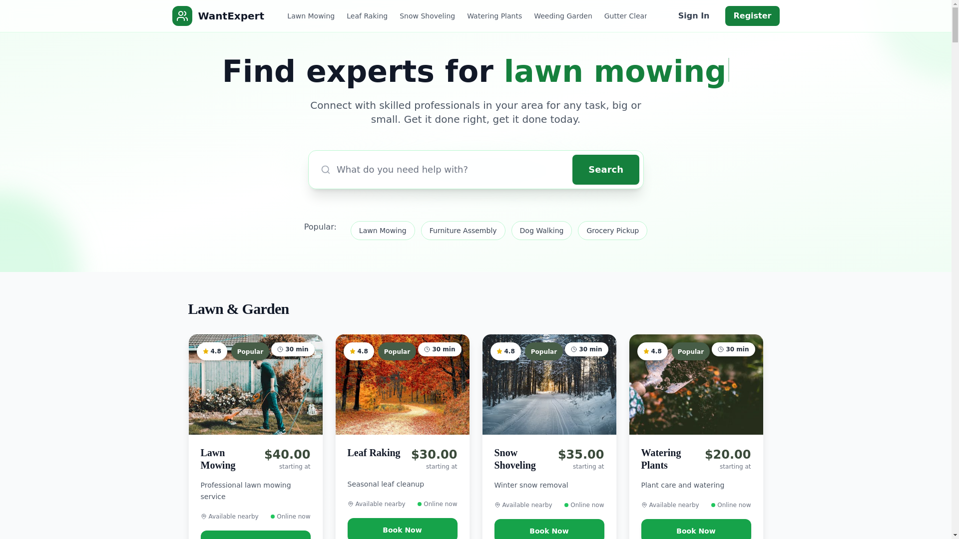 website screenshot of https://wantexpert-main.pages.dev/