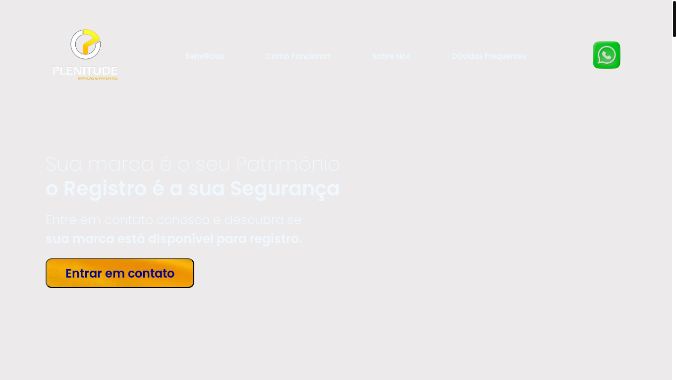 website screenshot of https://plenituderegistro.com.br/