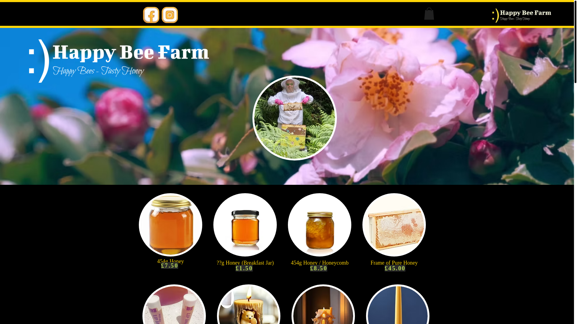 website screenshot of https://happy-bee-farm.com/