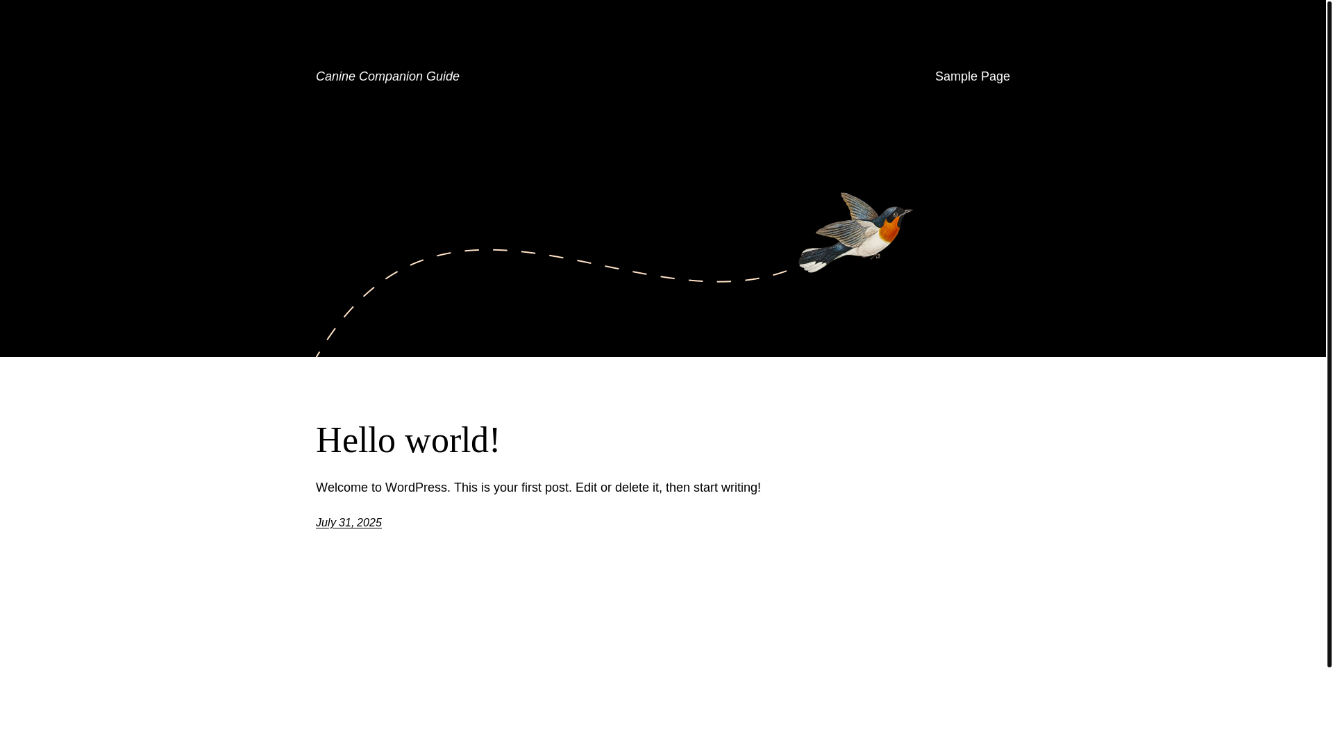 website screenshot of https://caninecompanionguide.com/