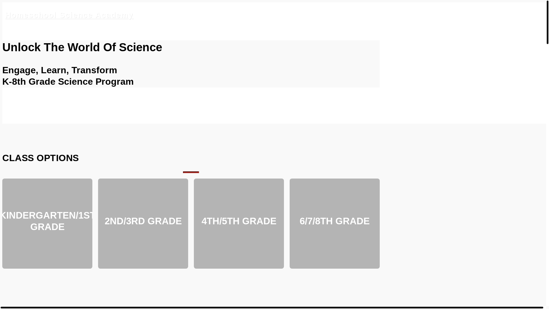 website screenshot of https://homeschoolscienceacademy.org/