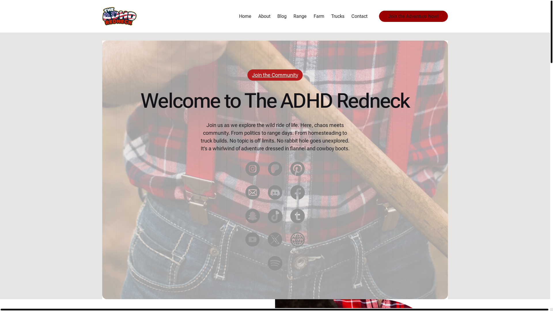 website screenshot of https://theadhdredneck.com/