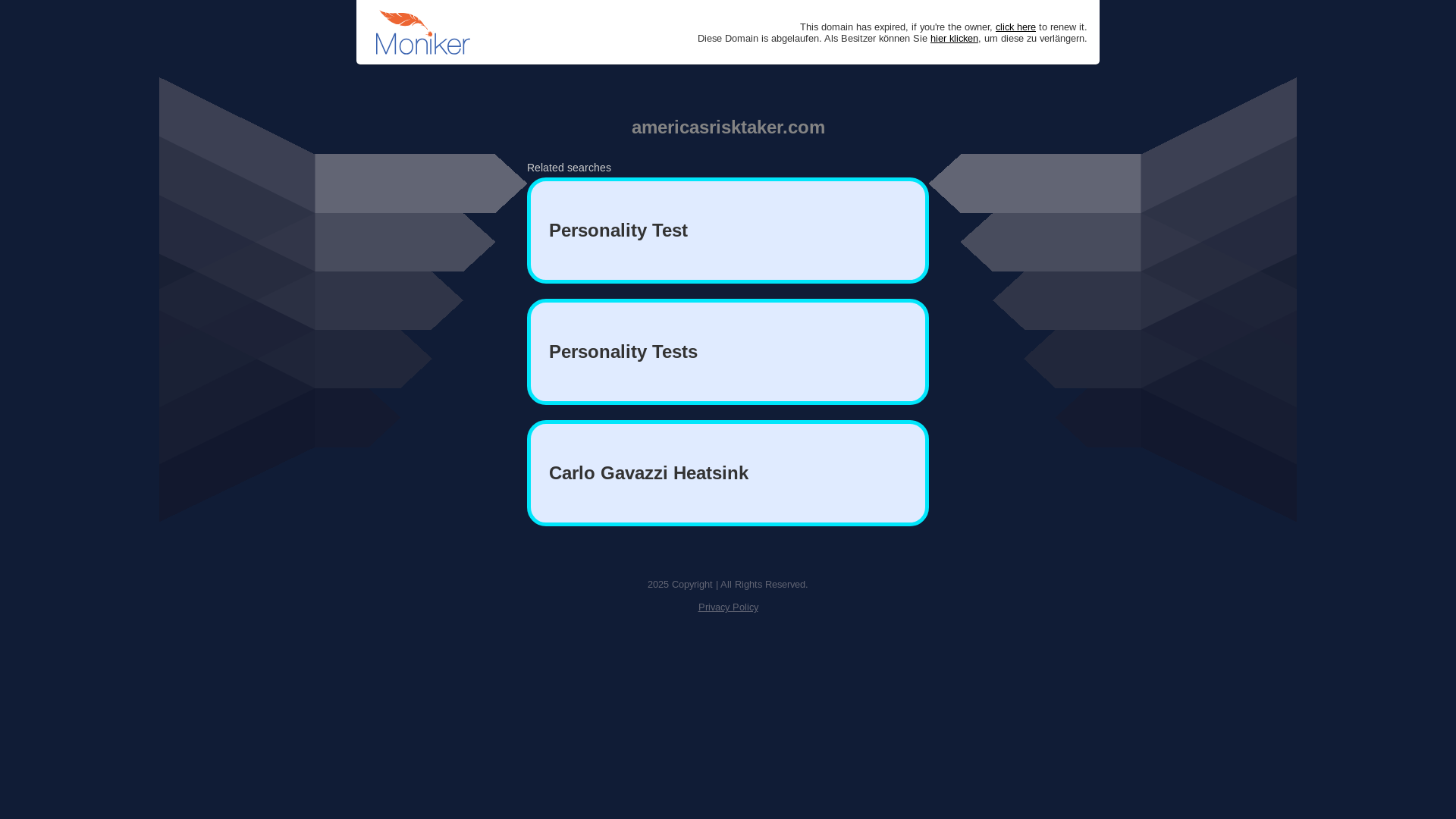 website screenshot of https://americasrisktaker.com/