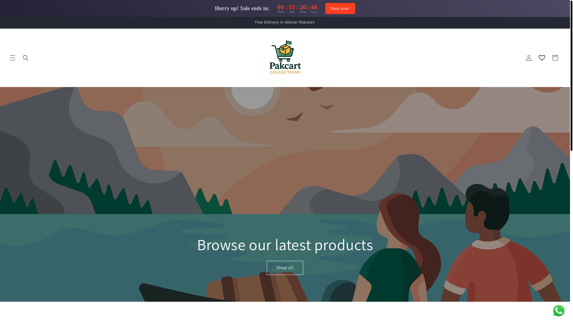 website screenshot of https://pakcartcollections.com/