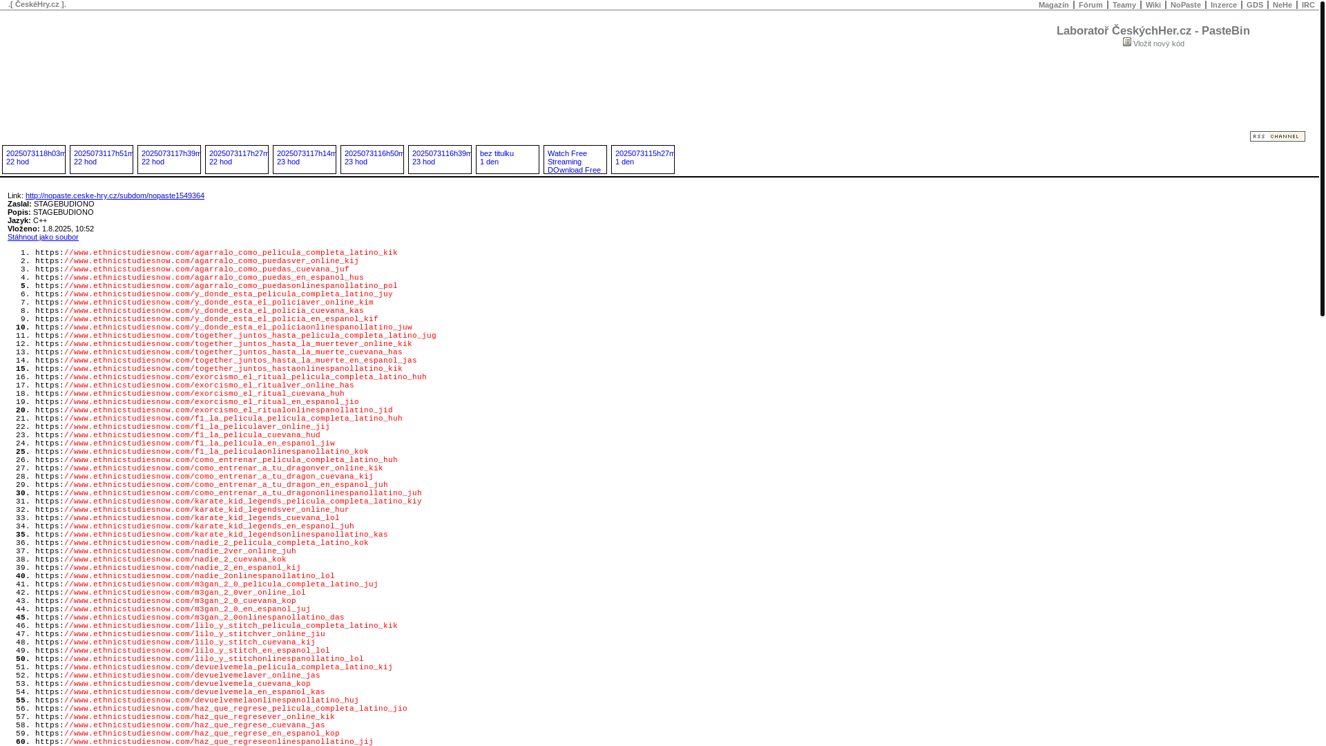 website screenshot of http://nopaste.ceske-hry.cz/1549364