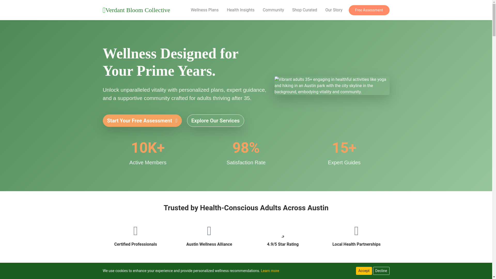website screenshot of https://verdantbloomcollective.info/