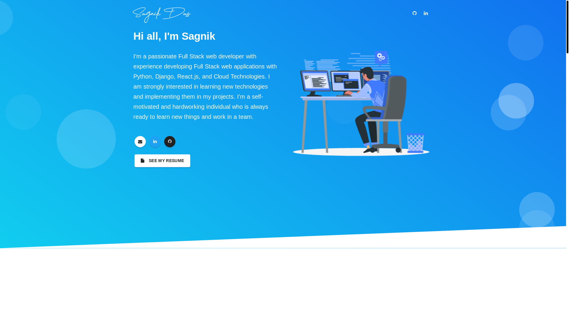 website screenshot of https://sagnikdas.com/