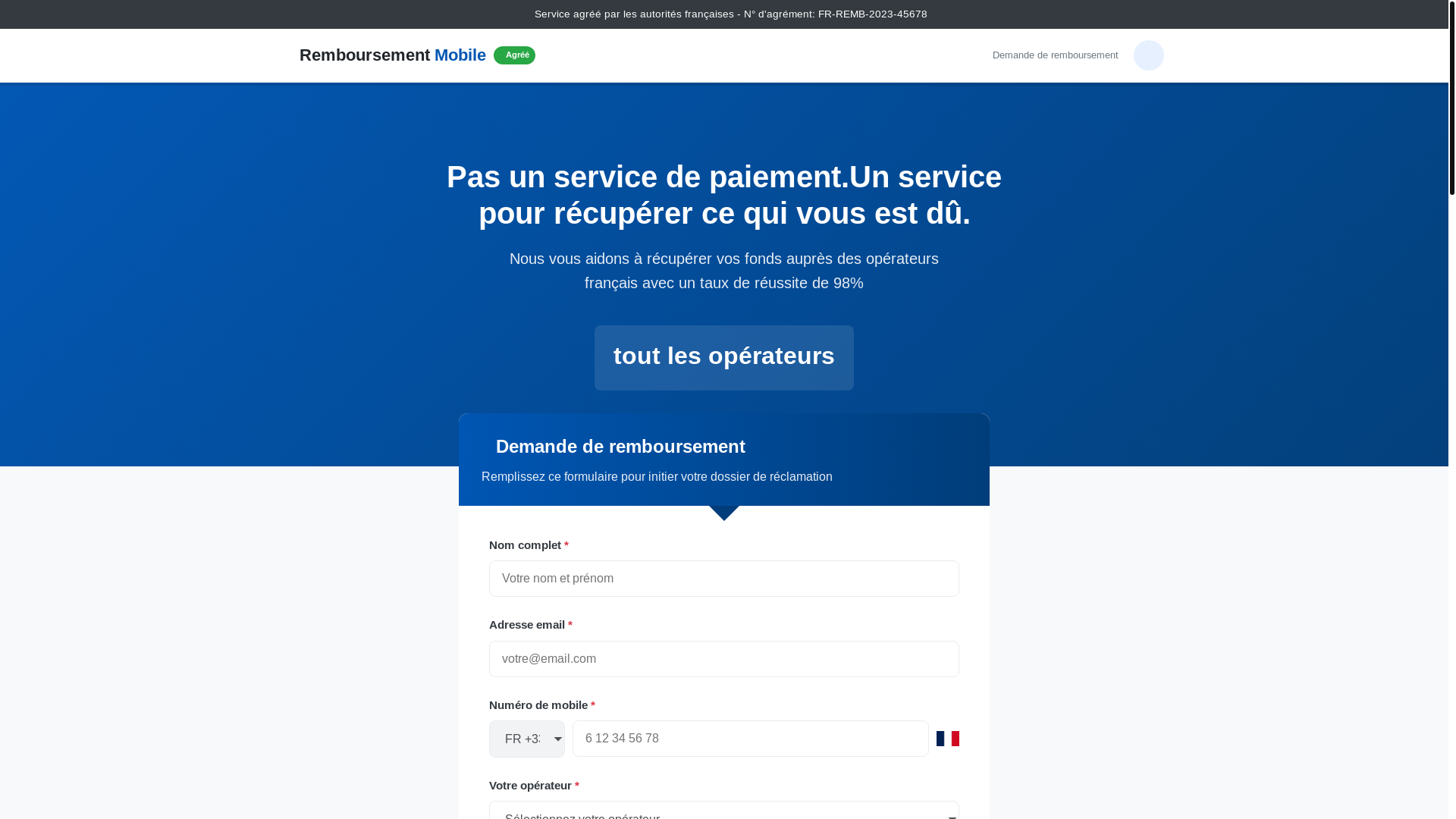 website screenshot of https://remboumobil.site/